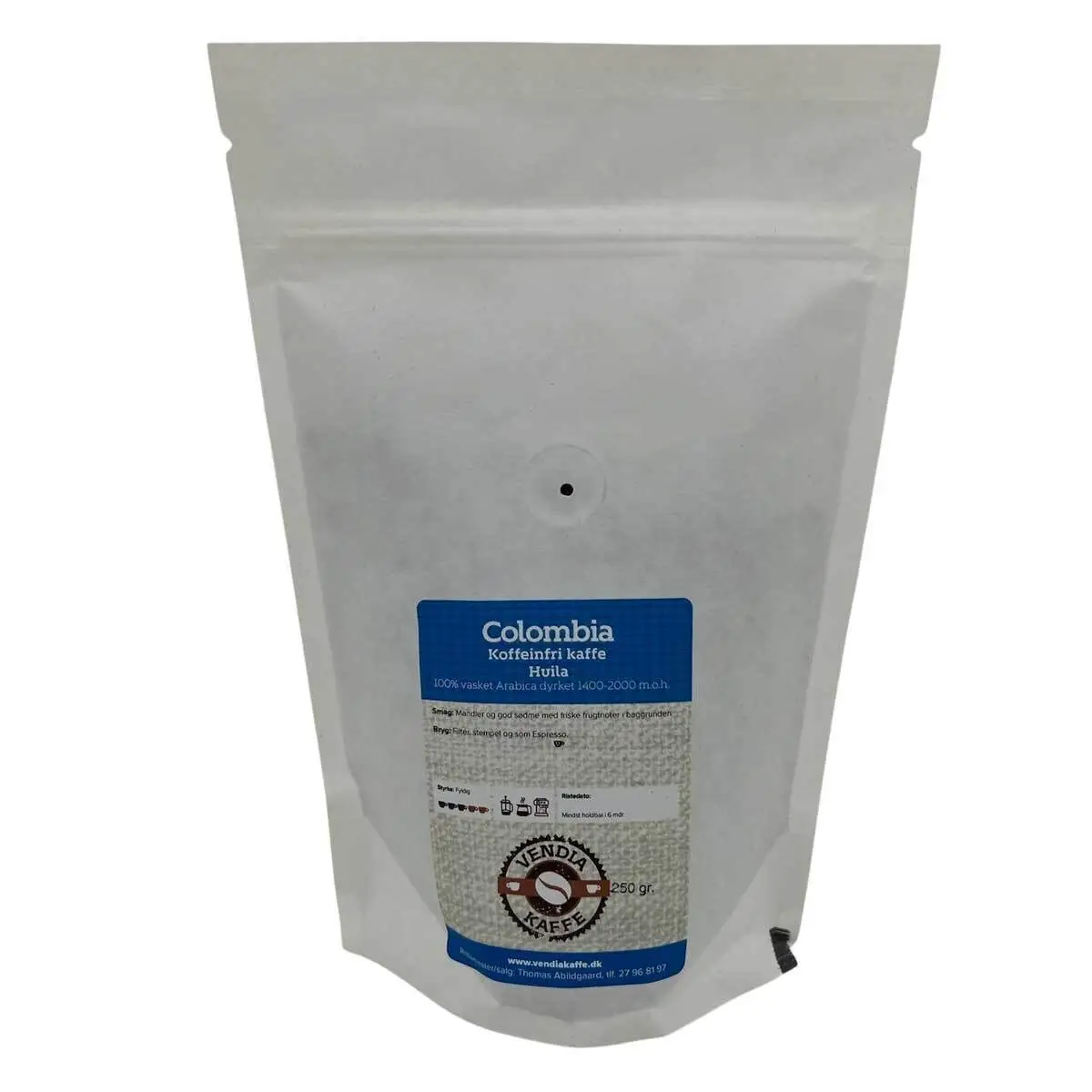 Vendiakaffe Columbia Huila Koffeinfri